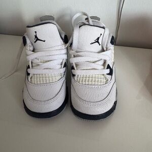 Jordan Kids White and Black Sneakers